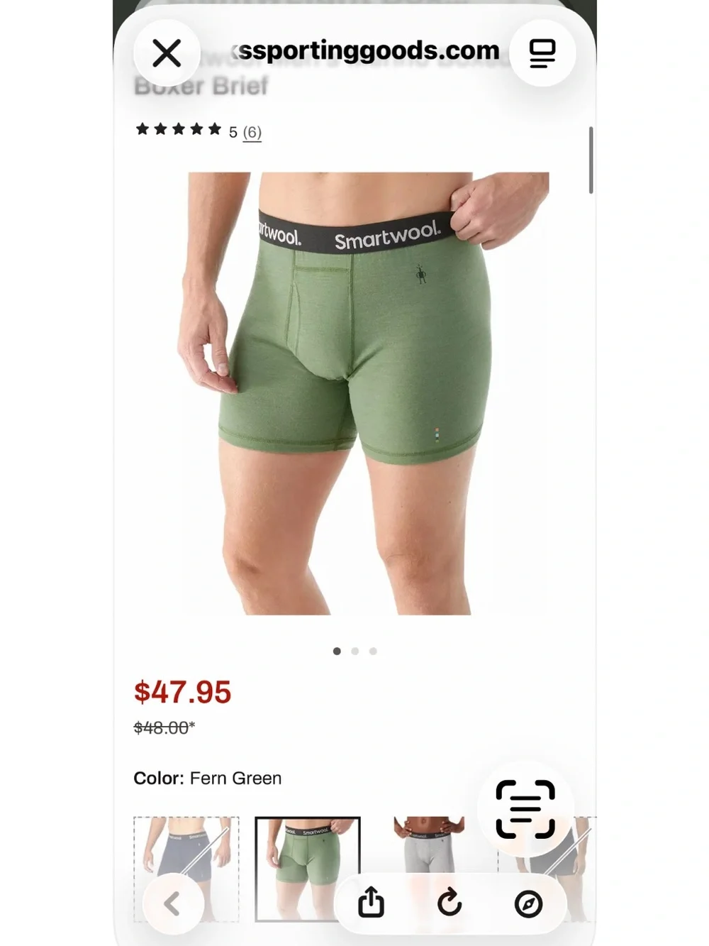 Smartwool Men’s Boxer Briefs Green with Black Waistband New with Tags